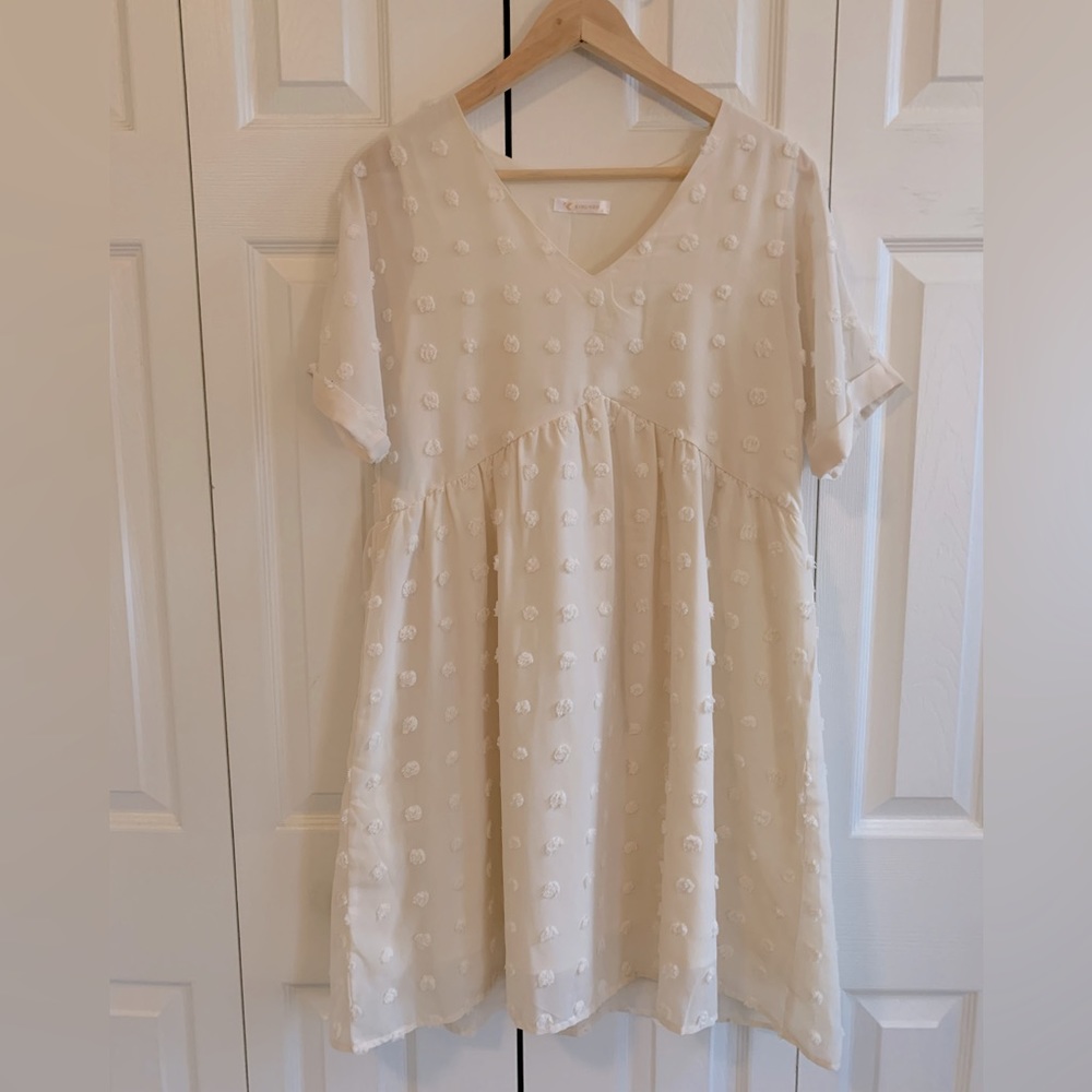 Cream baby doll dress